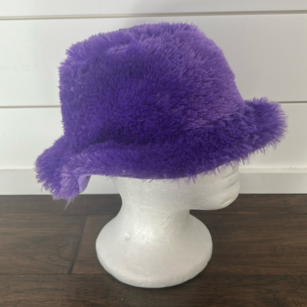 Fuzzy Purple Bucket Floppy RimHat